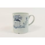 Chaffers Liverpool porcelain coffee can, circa 1756-65, decorated with the triffid, house and