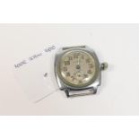 Swiss stainless steel Oyster wristwatch, circa 1930s, 23mm silvered dial with luminous Arabic