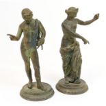 After the Antique, Pair of Grand Tour bronzes, Italian late 19th Century, height 22cm