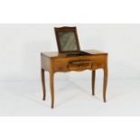 Provincial French walnut dressing table, 19th Century, having a central folding mirror with lift