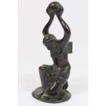 After the Antique, bronze sculpture of a winged Atlas (one wing deficient), height 21cm