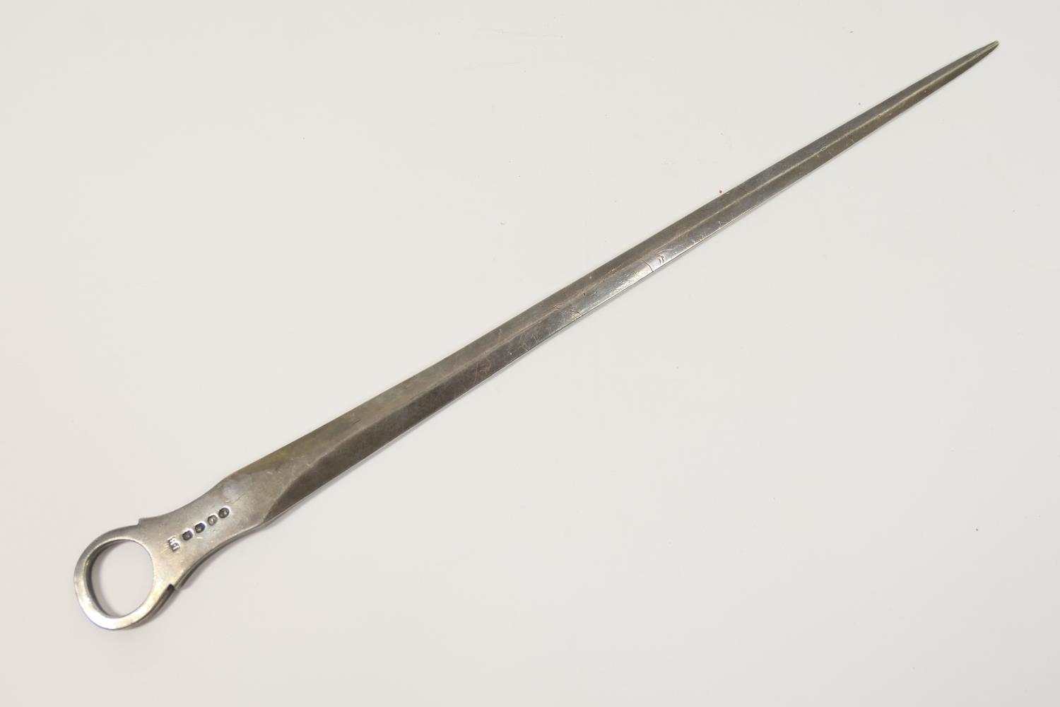 George IV silver meat skewer, by John Bridge, London 1820, length 38cm, weight approx. 157g (5.05