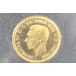 Rare George VI proof sovereign, 1937, weight approx. 8g, in presentation case Note: The only