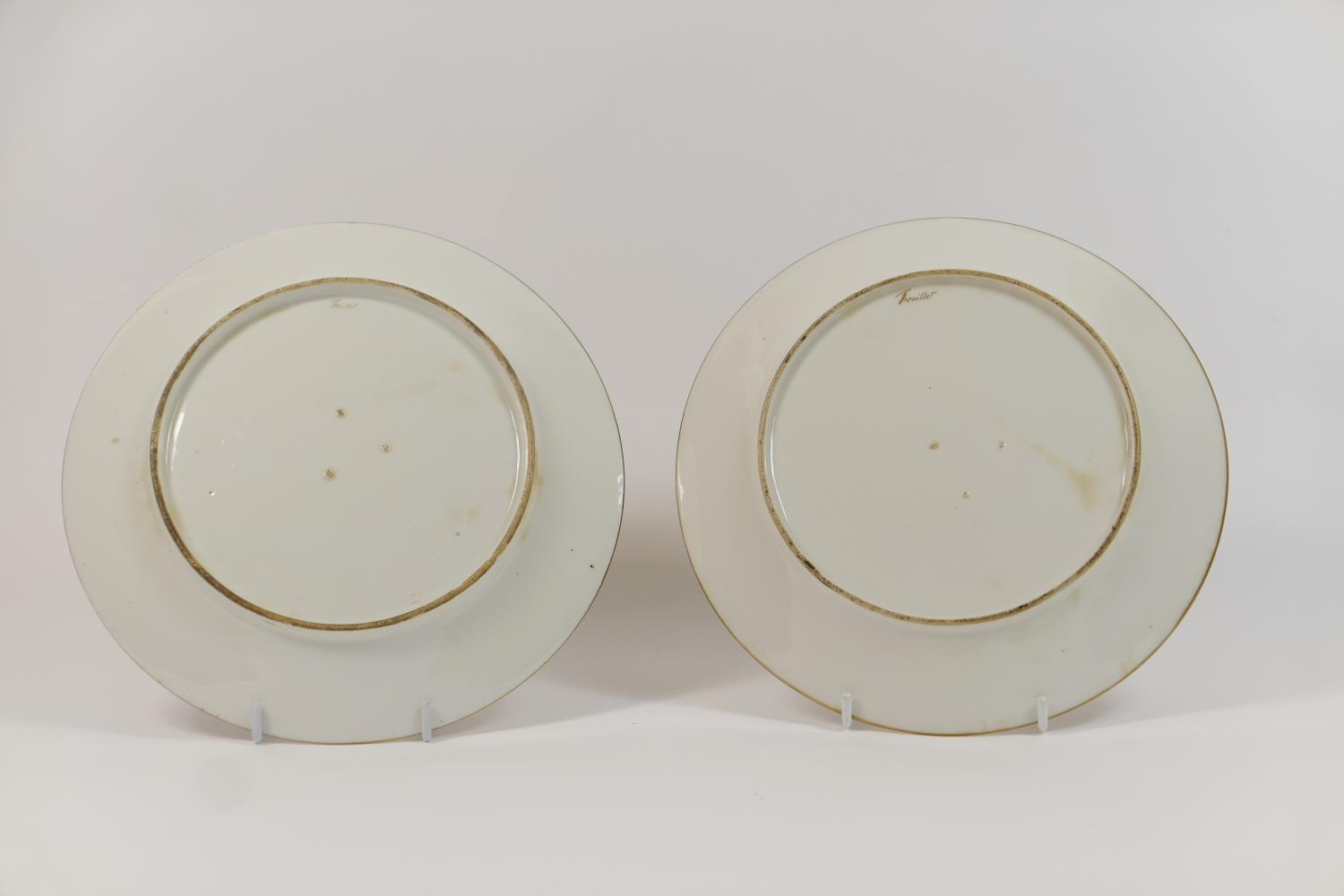 Pair of Paris porcelain plates, decorated by Jean-Pierre Feuillet (1776-1840), circa 1830, each - Image 2 of 8