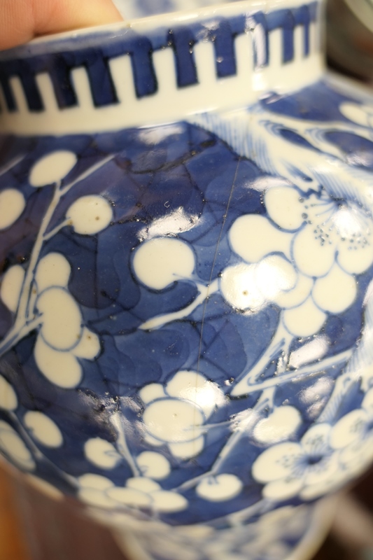 Chinese blue and white porcelain vase, late 19th Century, inverted baluster form decorated with - Image 4 of 13