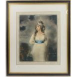 After Sir Thomas Lawrence, Lady Castlereagh, coloured mezzotint by E E Milner, limited edition of