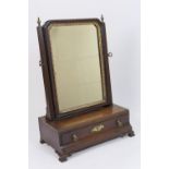 Georgian style mahogany toilet mirror, 19th Century and later, rectangular plate with moulded gilt