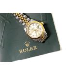 Rolex Lady-Datejust Oyster Perpetual wristwatch, circa 2001, 28mm case with champagne coloured dial,