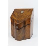 George III mahogany knife box, circa 1800, traditional sloping front opening to a vacant interior,