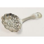 George IV silver fiddle and thread pattern caddy spoon, maker L V & W, Birmingham 1825, 7.5cm