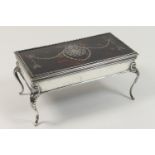 Edwardian silver jewellery box, by William Comyns, London 1908, table form with a tortoiseshell
