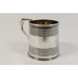 George III Scottish silver tankard, maker PC&S, Edinburgh 1811, tapered form engraved with a