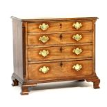 George III mahogany chest of drawers, circa 1770, fitted with four graduated long drawers with brass