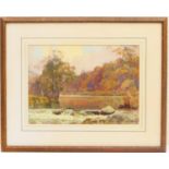 George Cockram (1861-1950), The Mirror Pool, Betws-Y-Coed, watercolour, signed and inscribed to a
