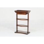 Provincial French walnut washstand, 19th Century and later, rectangular tray top over a single