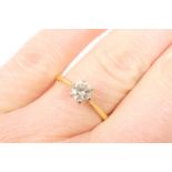 Diamond solitaire ring, round brilliant cut stone of approx. 0.75ct, claw mounted and set on an 18ct