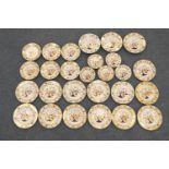 Number of Derby and Chamberlain's Worcester Peony patterned plates and bowls, circa 1800-20, all