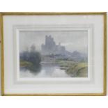 Ernest William Haslehurst (1866-1949), Ely from the river, watercolour, signed, titled verso, 35cm x