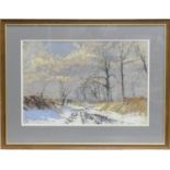 James Longueville (b.1942), Snow on the Bridleway, signed pastel drawing, inscribed and dated 1981
