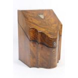 George III mahogany knife box, circa 1800, traditional sloping front opening to a vacant interior,