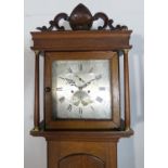 Joseph Hood, Bristol, eight day long case clock, the hood surmounted with an anthemion finial,