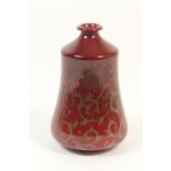 Bernard Moore flambe vase, circa 1905-15, waisted form decorated in chinoiserie style with