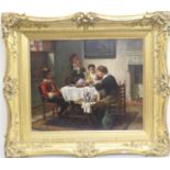 Albert Schröder (20th Century), A captive audience, an interior scene with gentlemen taking dinner