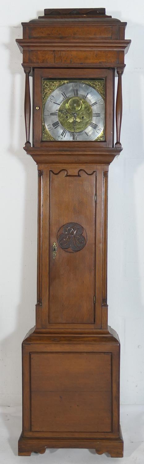 John Winstanley, Holywell (1791-1835), eight day longcase clock, caddy top hood with amboyna panel - Image 2 of 11