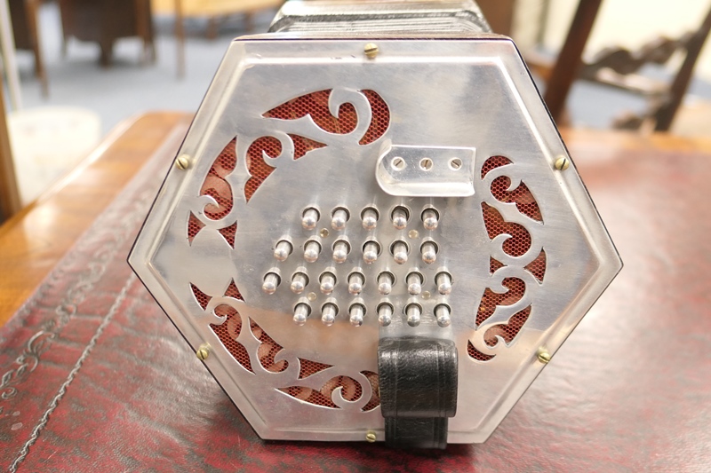 Henry Crabbe & Son concertina, circa 1960s/70s, 48 Anglo type, finished in rosewood and faced with - Image 3 of 6