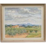 Denise Bates (b.1928), Les Alpilles, Provence, oil on canvas, signed and dated 1972, labelled verso,