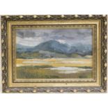 Gwilym Prichard (1931-2015), Conwy Valley landscape, signed oil on board, 15cm x 22.5cm (Viewing