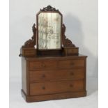 Victorian mahogany dressing chest, by Howarth's, Manchester, having a canted rectangular mirror with
