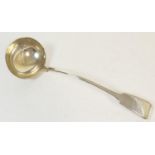 Victorian silver fiddle pattern soup ladle, maker SH/DC, London 1846, length 33cm, weight approx.