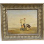 Follower of William Collins (1788-1847), Cockle pickers, oil on relined canvas, 25cm x 30cm (Viewing