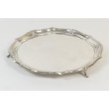 George VI silver salver by The Goldsmiths and Silversmiths Company, London 1939, having a raised