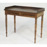 Mahogany washstand, early 19th Century, having a three-quarter gallery back fitted with two frieze