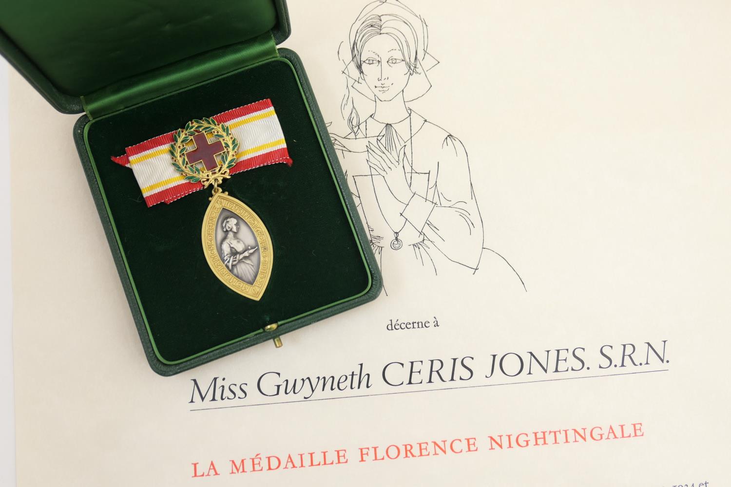 Florence Nightingale nursing medal, awarded to Miss Gwyneth Cerys Jones, S.R.N. 1971, in original