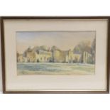 Sir Erskine William Gladstone, (1925-2018), Jervaulx Abbey, watercolour, signed with initials and