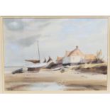 Leslie L Hardy Moore (1907-1997), Low tide on the estuary, signed watercolour, 27cm x 38cm