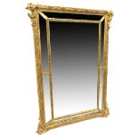 Venetian style mirror, 20th Century, by C girard, Valencia, cushion form with a central bevelled