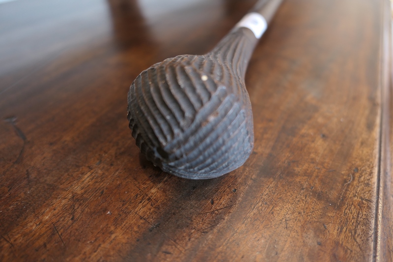 Carved hardwood walking cane, with simple geometric incised decoration, possibly Aboriginal - Image 3 of 11