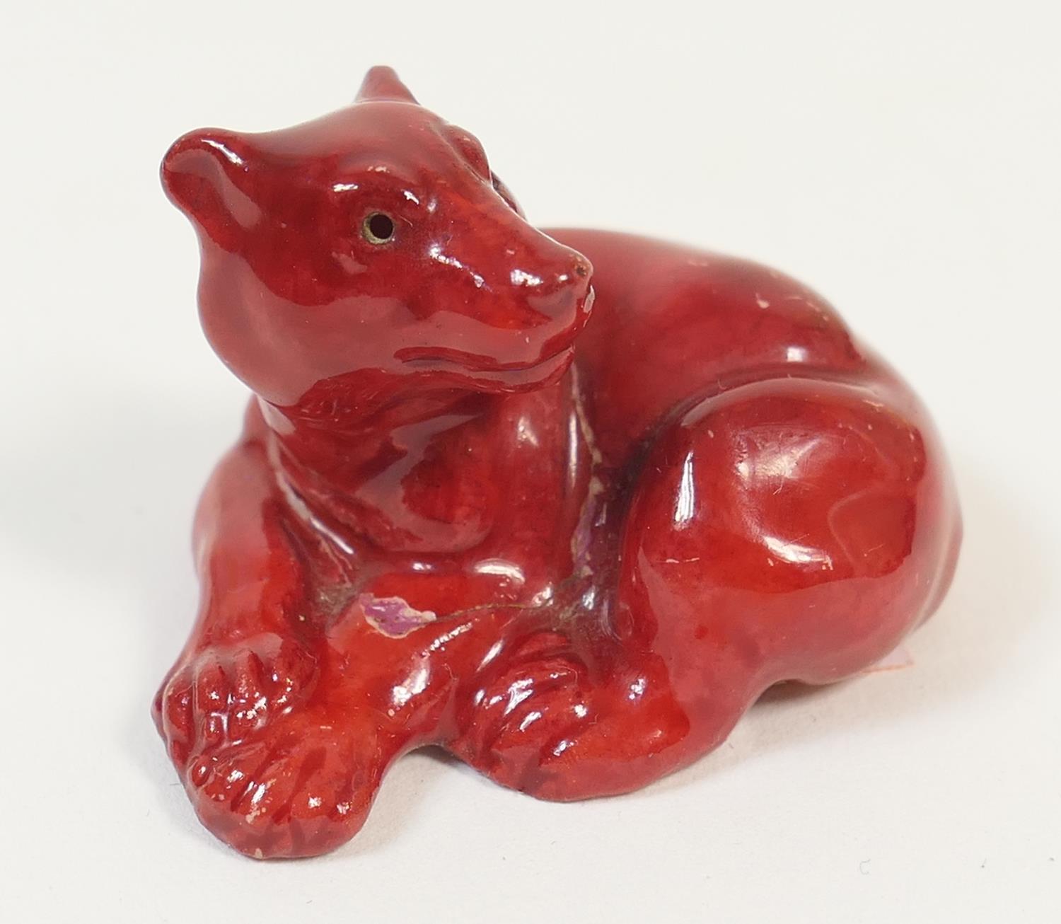 Bernard Moore flambe bear cub (eyes deficient), 3.5cm (Viewing is by appointment only during