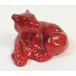 Bernard Moore flambe bear cub (eyes deficient), 3.5cm (Viewing is by appointment only during