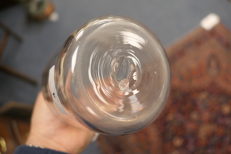 Victorian engraved glass claret jug, baluster form with faceted stopper, height 29cm; also an - Image 12 of 12