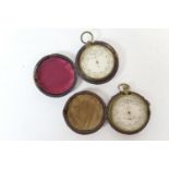 Brass cased pocket barometer, silvered dial inscribed 'Compensated' and signed 'Chadburn and Son,