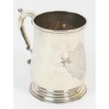 George II silver tankard, by John Swift, London 1751, slight baluster form with an engraved