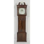 George III mahogany eight day longcase clock, circa 1800, swan neck pediment centred with an eagle