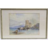 Monogrammist D.M.L.C (late 19th Century), View of a coastal town, Tunisia, watercolour, signed