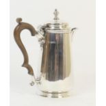 George V silver hot water jug, by J Richard Attenborough & Co. Ltd, Chester 1922, plain tapered form