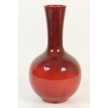 Bernard Moore flambe bottle vase, circa 1905-15, baluster form with slightly flared neck,